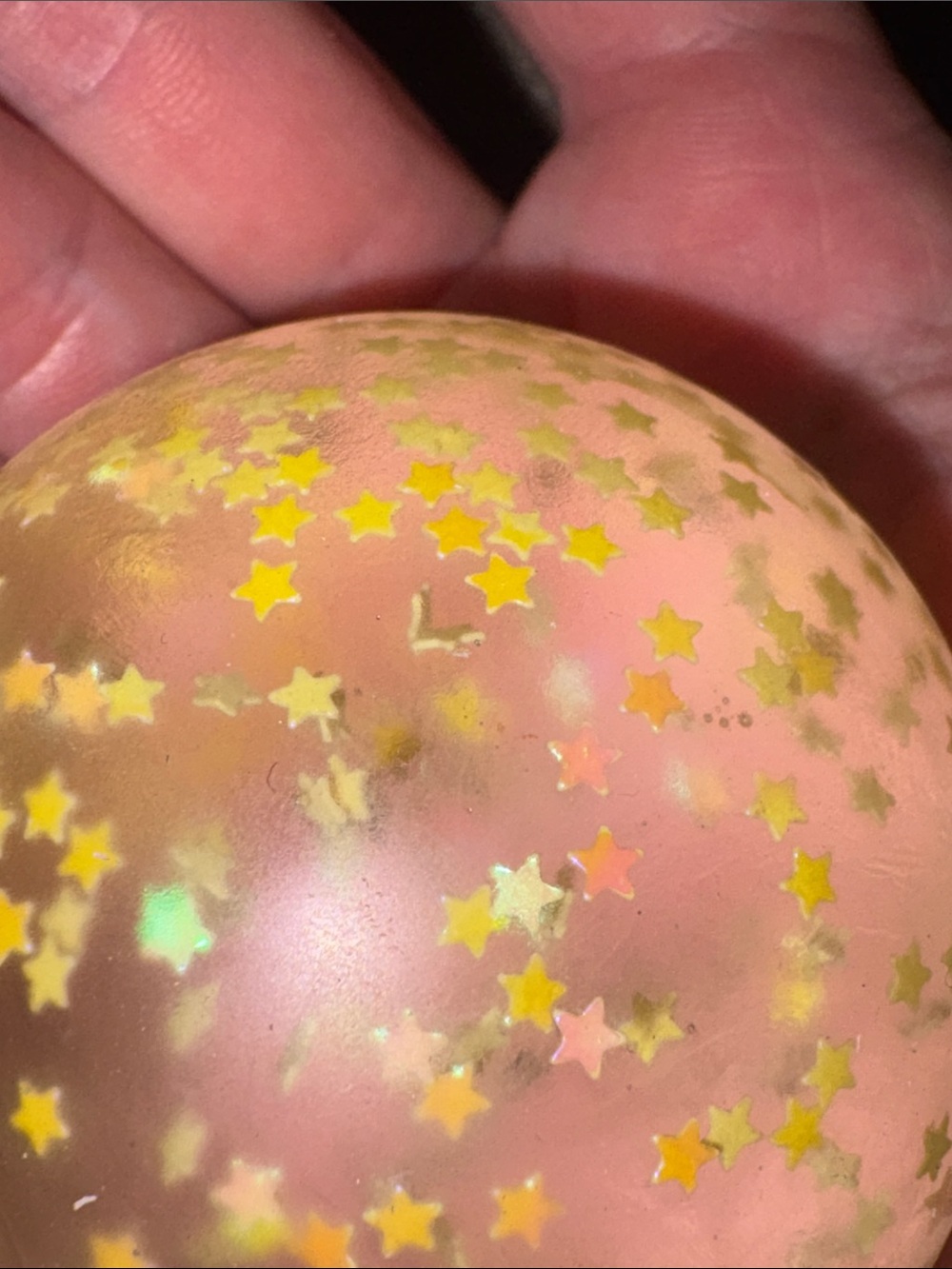Sparkle Squishy Ball - not blue with shiny stars in it
